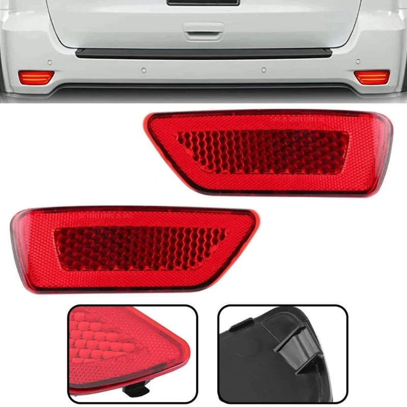 Rear Bumper LED Reflector Lamp Left/Right Side Replace 57010721AC 57010720AC Enhances Nighttime Safety Easy Installation