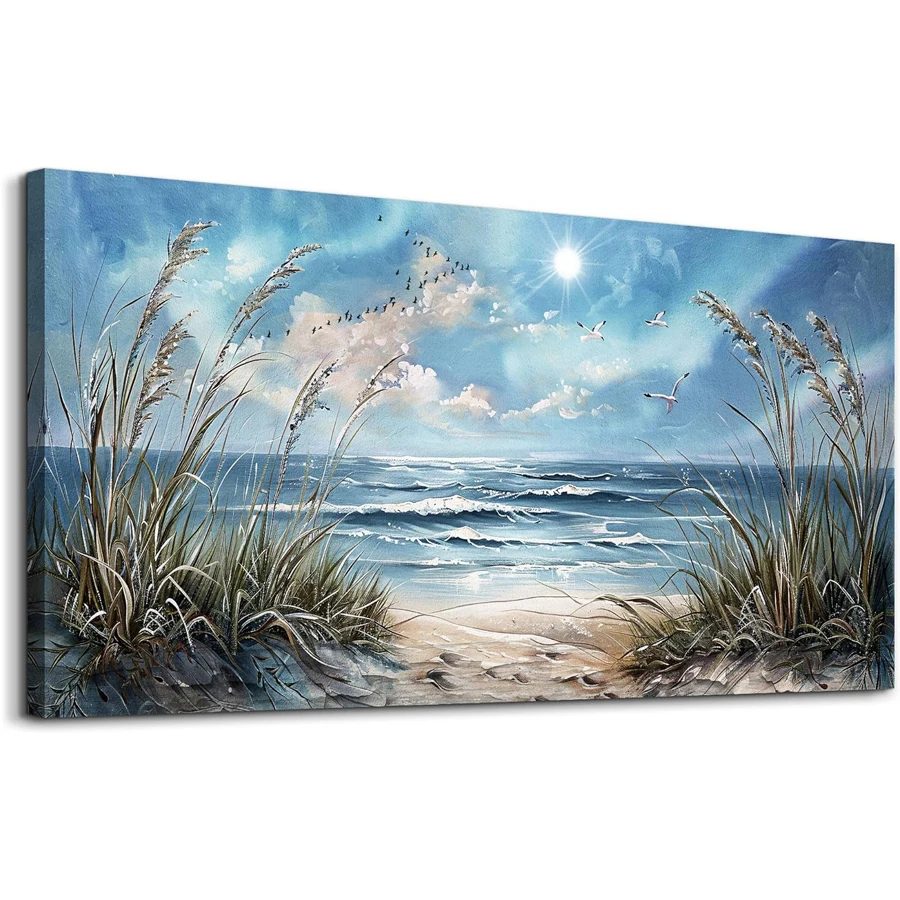

Sunshine Ocean Landscape diamond art Painting Blue Waves Wall Picture 5D DIY diamond embroidery mosaic cross stitch home decor