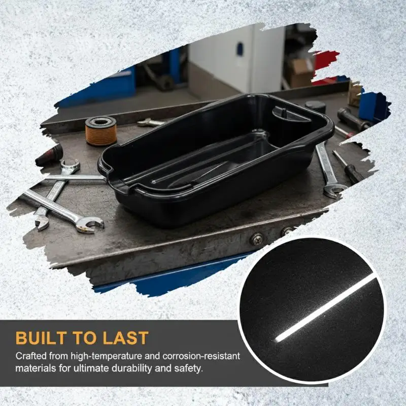 Automotive Oil Drain Pan 2.5L Robust PP No Warping for Car Motorcycle Oil Changes Professional Garage Tool
