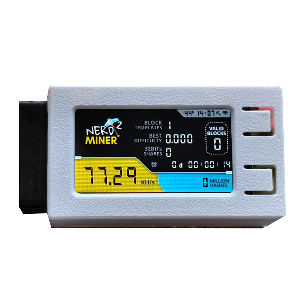 N33R_For Nerdminer V2 Pro Miner Hashrate 78K/S BTC Lottery with Fan White