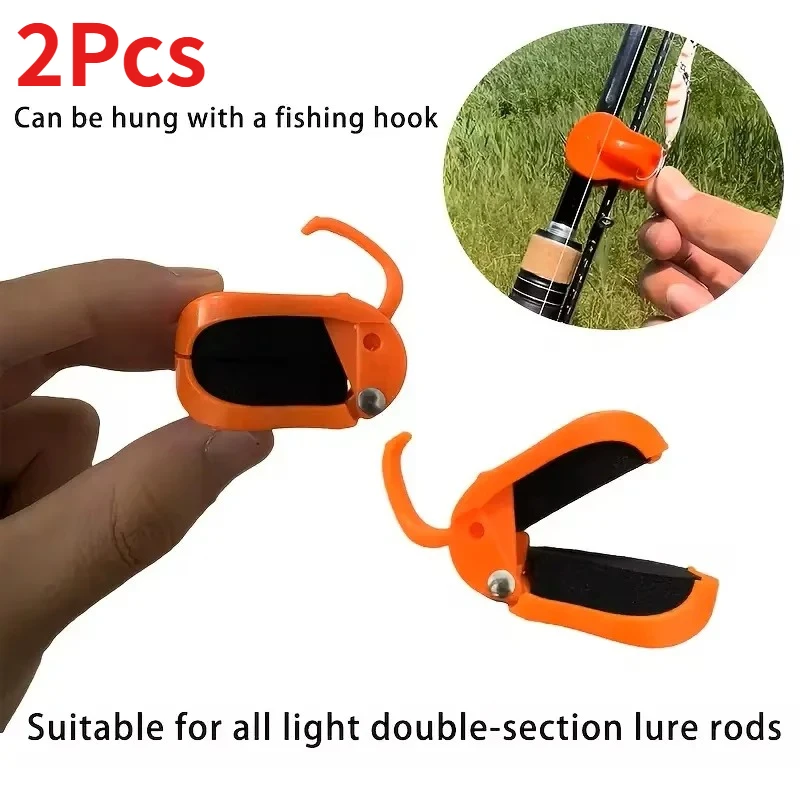 2 Stück Schnellverschluss-Angelrutenhalter - Werkzeugloser Einhandhalter für 2-teilige Süßwasser-Ruten, Tragbarer Sicherer Griff Tackle-Organizer