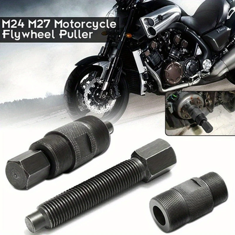 1Pc Engine Magneto Flywheel Puller Double-head Code Rotor Puller Removal Tool 24/27mm Screw Motorcycle Repair Tools