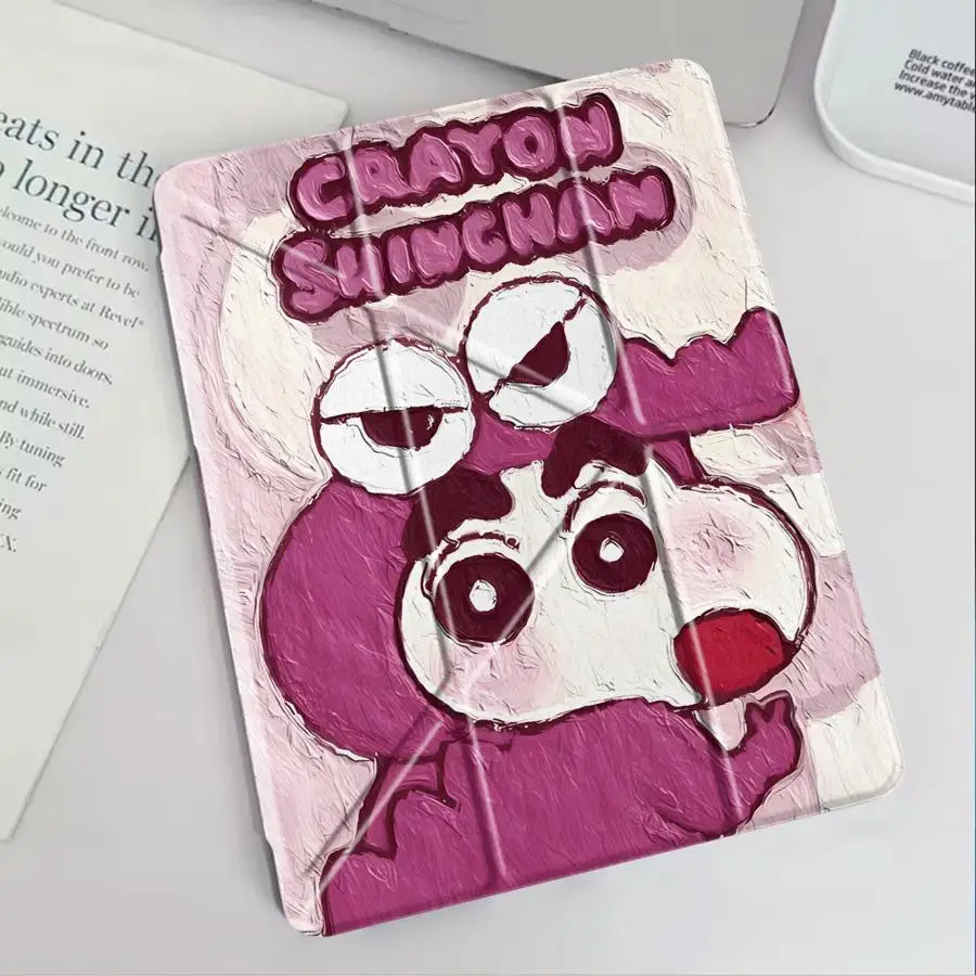 

Чехол для планшета с аниме-дизайном Crayon Shin-chan для iPad Air 4, 5, M3, M2, 1, 2, M4, 11 дюймов, Pro 2025, Pro 11-го, 10-го, 9-го, 8-го, 7-го поколений, 12.9 дюймов, Mini 6, 7
