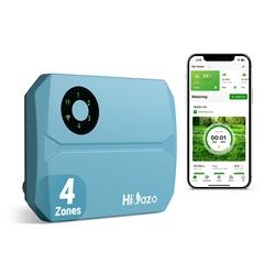 HiOazo HSC-400W WiFi Smart Sprinkler Controller with Water Hammer Protection 4 Zone Irrigation Controller for Lawn,Garden,Courty