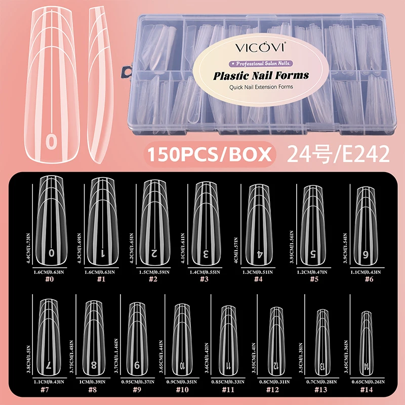 150 unids/caja de uñas de doble forma, ataúd cuadrado, molde de extensión de uñas de almendra, puntas de uñas postizas, Gel UV, molde de construcción rápida, herramienta de manicura