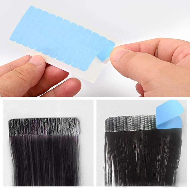 5 Sheets 60pcs Hair Adhesive Tape 4cm*0.8cm Hair Replacement Double Sided Tape for Lace Wig Hair Extension