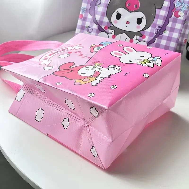 Kawaii Kuromi My Melodys Torba z włókniny z nadrukiem Urocze kreskówki Cinnamonrolls Torba do przenoszenia o dużej pojemności Torby do przechowywania przedmiotów