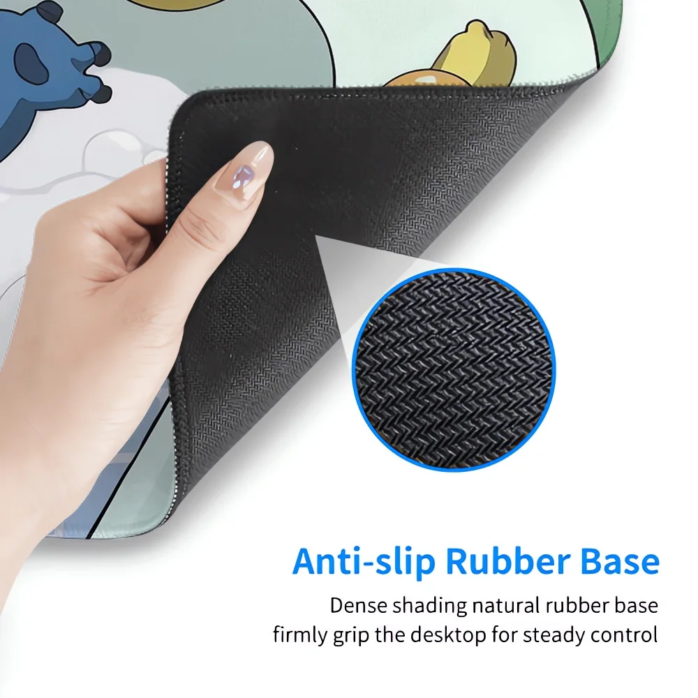 Kawaii Pink Anime Stitch Mouse Pad Computer Accessories Gamer Lock Edge Keyboard Cute MousePad PC Non-slip Speed Soft HD DeskMat