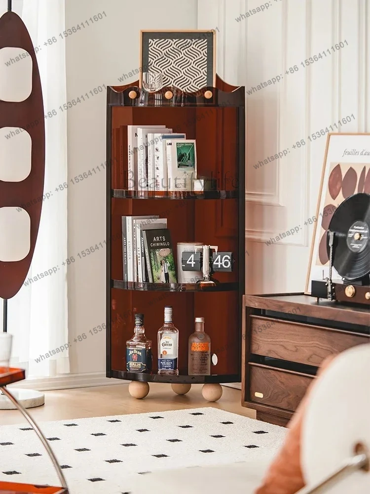 Wall Corner Shelf Floor-to-ceiling Bookcase Living Room Triangle Cabinet Bedroom Vintage Corner Cabinet