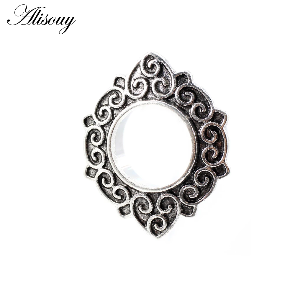 Alisouy 2 Stück Edelstahl Blume Zirkonia Mond Stern Uhr Herz Schraube Ohr Tunnel Plugs Expander Messgeräte Körper Piercing Schmuck – Detail 37