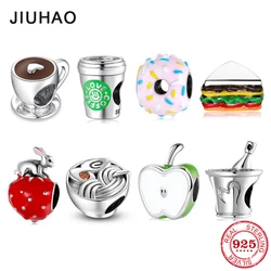 New Fashion 925 Sterling Silver Love Free time Heart Coffee Cup Beads Fits Original JIUHAO Charms Bracelet Bangles DIY Jewelry