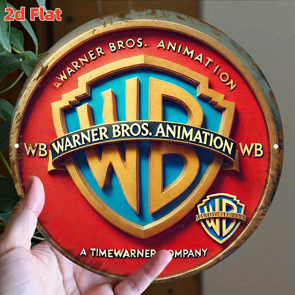 مسطح 2D، 2Dflat "Warner Bros. شعار الرسوم المتحركة" | هوليوود الحنين الكلاسيكي | ديكور فني جداري بطابع الفيلم والتلفزيون، متين داخلي/O #4