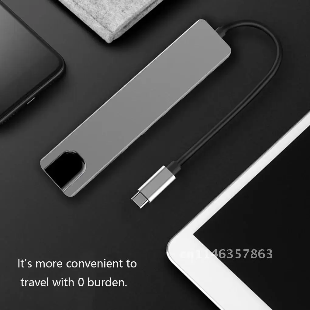 4K 60Hz 8 In 1 Thunderbolt 3 USB C Hub USB 3.0 Type-C Hub To HD Adapter USB-C Hub Aluminum Alloy TF SD Reader Slot PD For PC