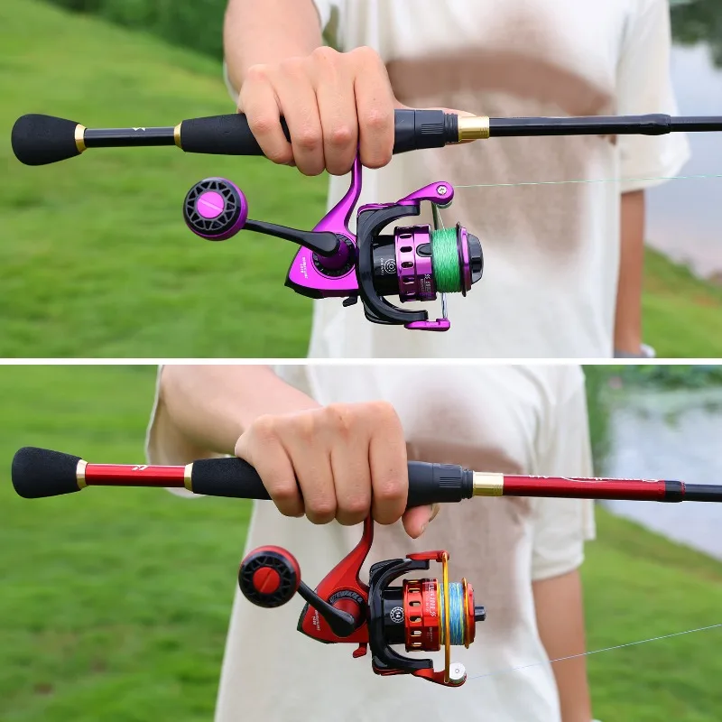 Sougayilang Spinning Fishing Combo 1.8m-2.4m Carbon Fibre Fishing Rod and 1000-3000 Spinning Reel with Fish Line Lure Accessorie