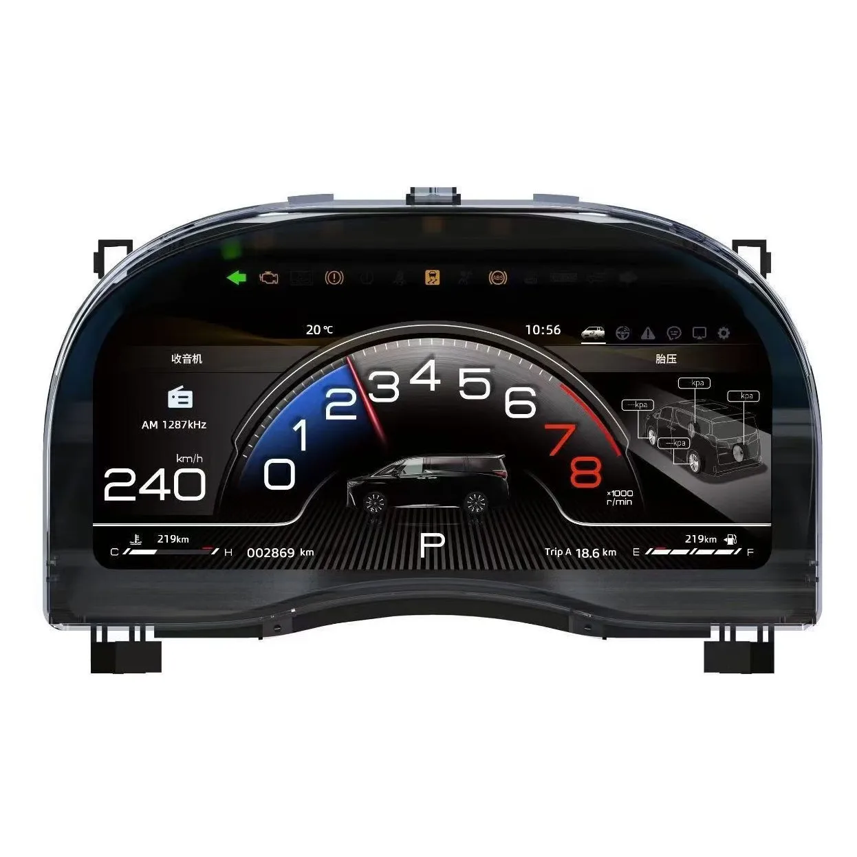 Upgrade LCD Digital Cluster Speedometer Instrument With Carplay New Auto Meter ALPHARD 20/30/35/Vellfire 2011-2023