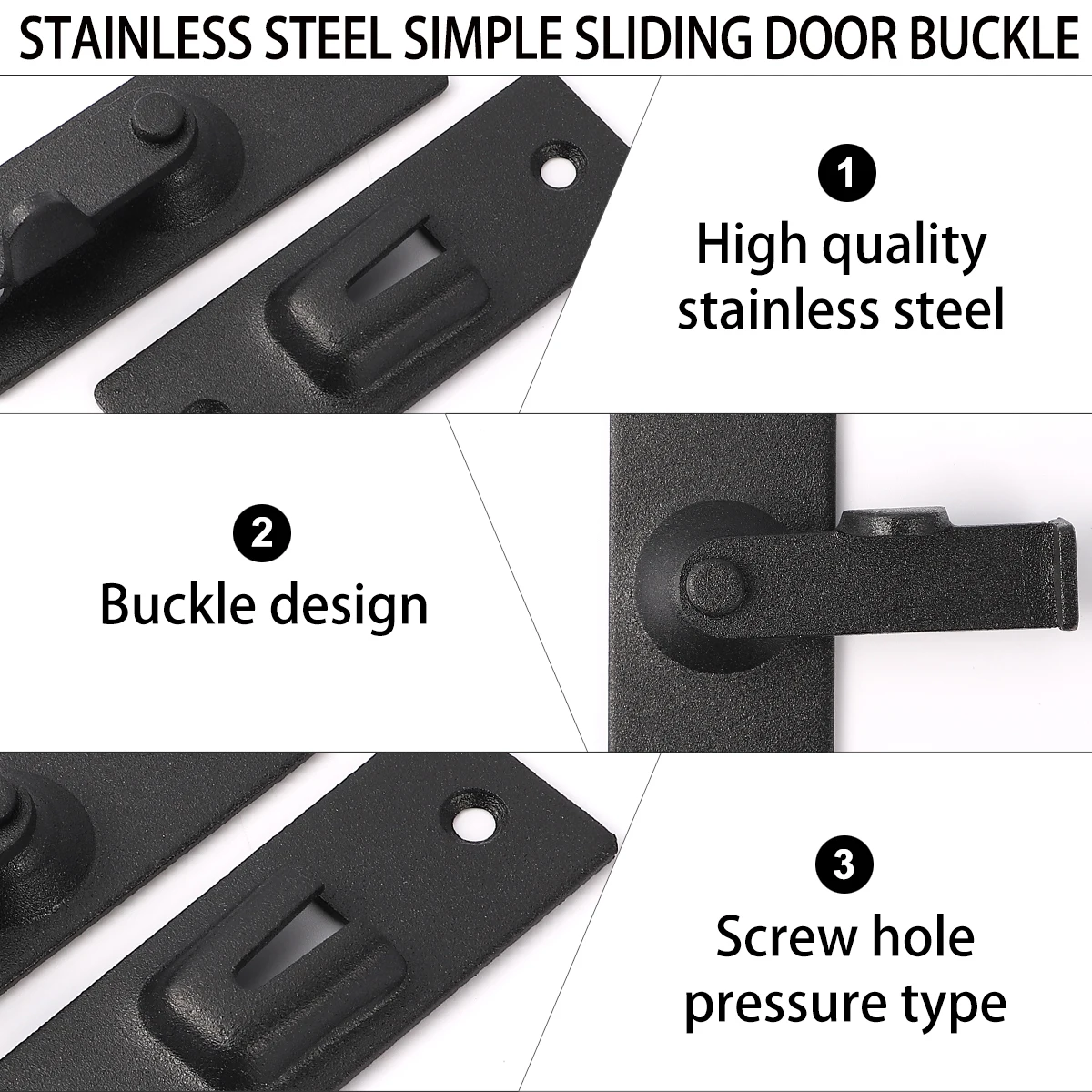 

Stainless Steel Door Bolt Latch Lock Right Angle Barrel Buckle Gate Heavy Duty 90 Degree House Use Door