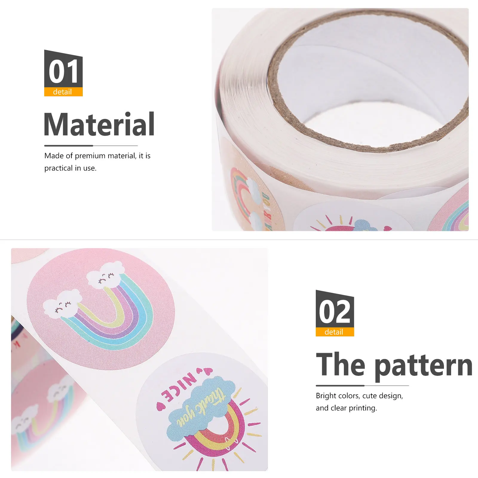 3 Rolls Decorative Round Thank You Sealing Stickers for Envelopes Small Business Packaging Baking Workshops Party Favors Gift - view 6