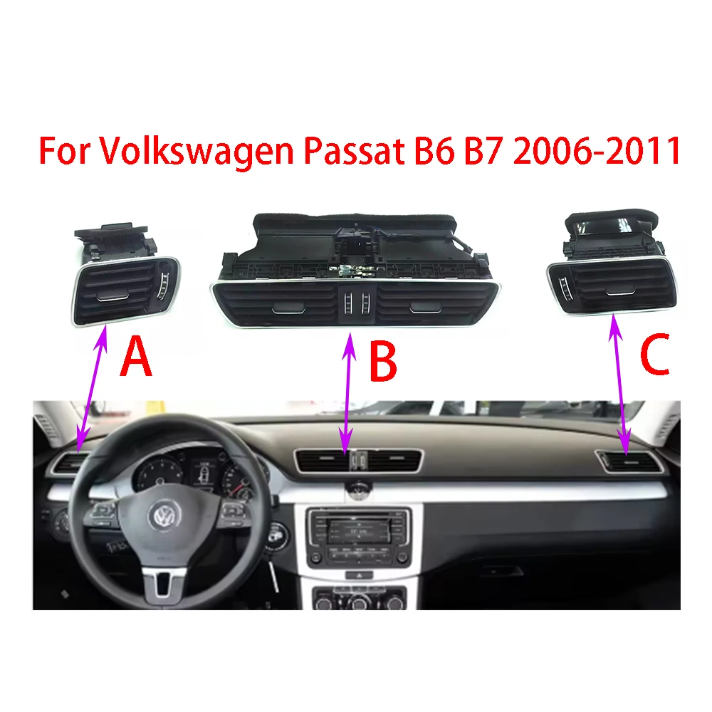 

Car Front Dashboard Air Conditioning Outlet A/C Vents For VW Passat B6 B7 CC R36 3AD819728 3AD819702 3AD819701 Left Hand Drive