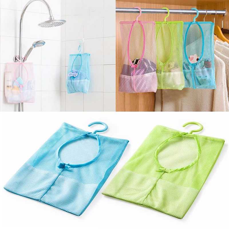 Hangable Classified Storage Mesh Bag Bathroom Hanging Bag Underwear Clothes Hanging Bag Multi-purpose Net Bag Organizer