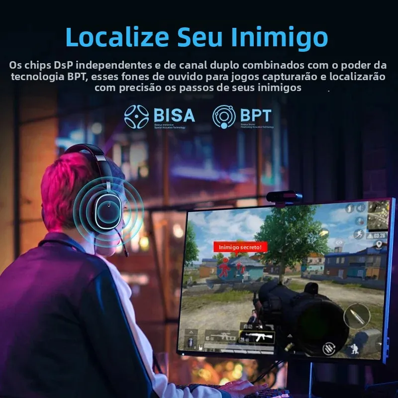 Fone de Ouvido Sem Fio Baseus GH02 (Headset Gamer Bluetooth 5.3) — imagem 4