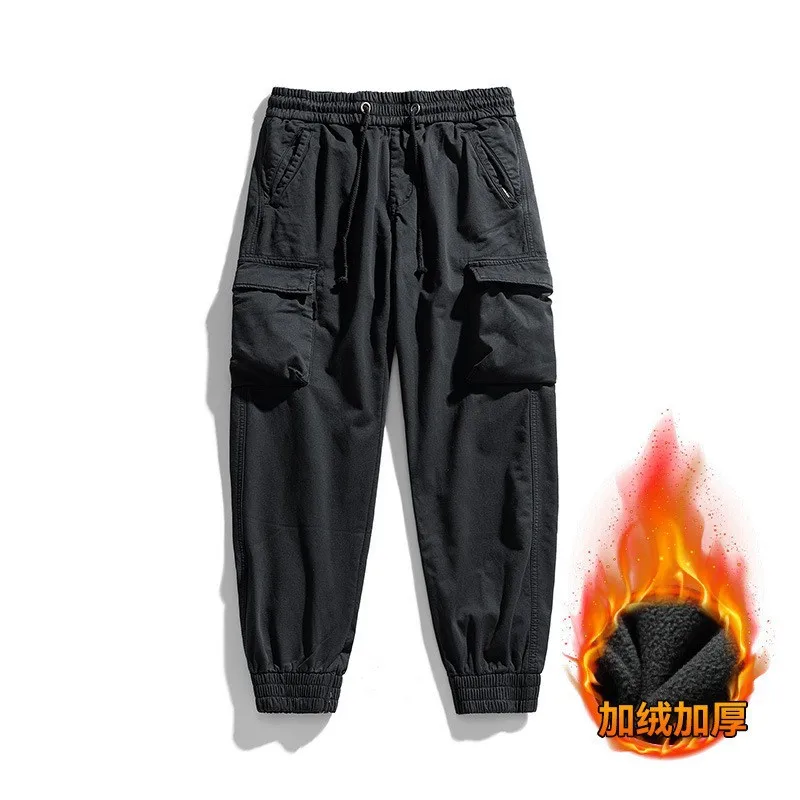 الشتاء الرجال سميكة الصوف البضائع السراويل وظيفية عداء ببطء السراويل عبر الحدود القطن سميكة عارضة السراويل