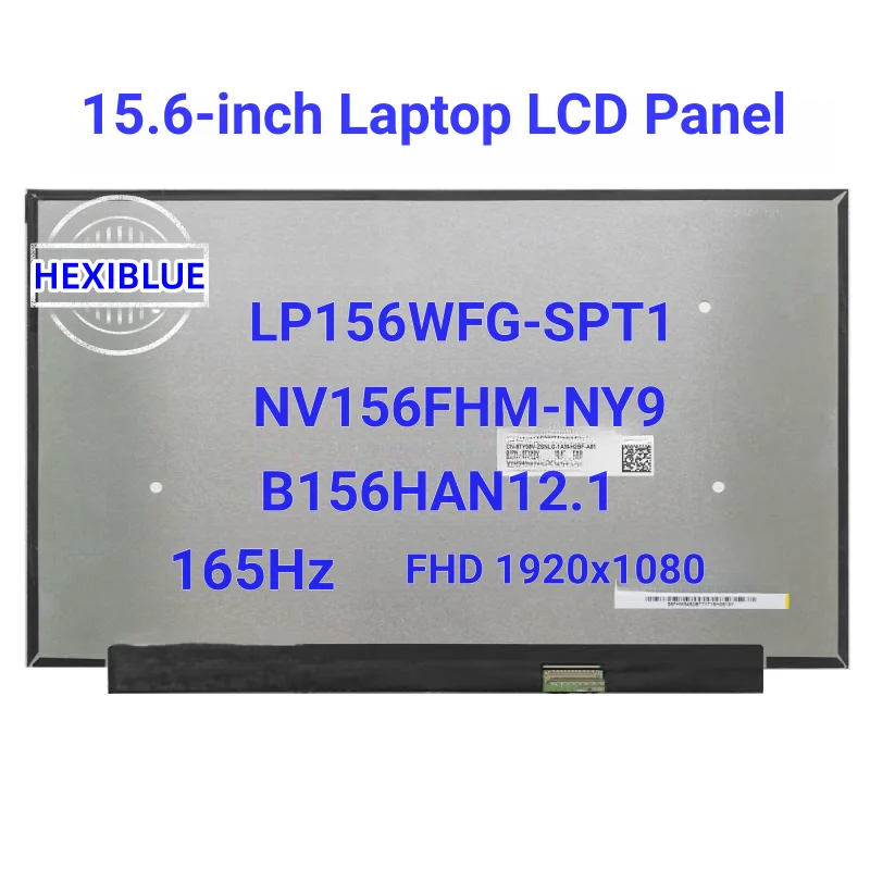 

15.6 Laptop LCD Screen 165Hz LP156WFG-SPT1 Fit NV156FHM-NY9 NY7 B156HAN12.1 For DELL G15 5510 5515 1920x1080 165Hz Display 40pin