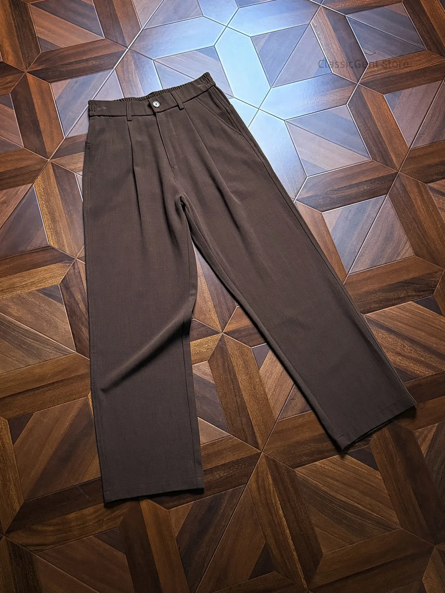 Ingenious high-end commuter, Modal cotton wool 8.5OZ loose drape casual trousers