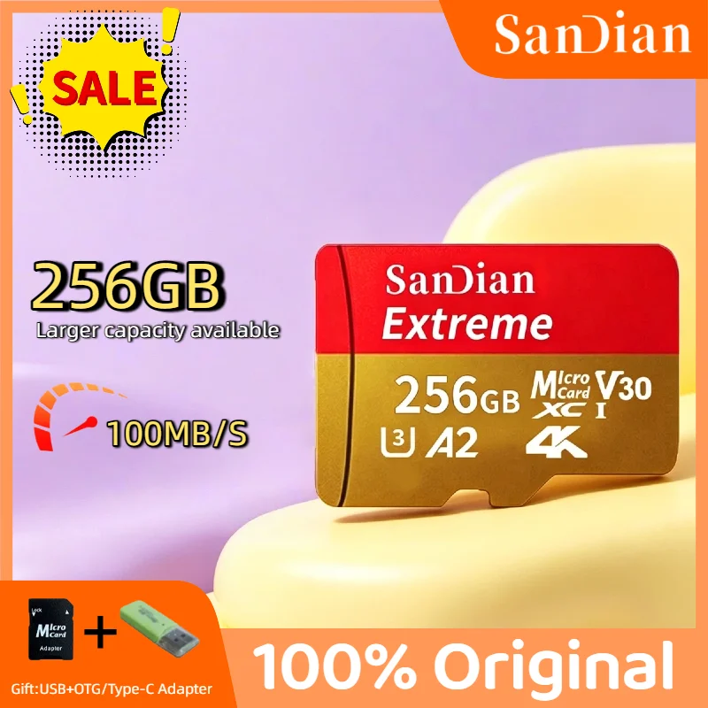 

High Speed 256GB For PC Smartphone Micro TF SD Card Flash Cards Memory Card Memory SD Cards UHS 1 Class 10 Storage Card Titan