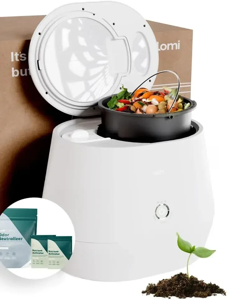 Composter (90 Cycles), World’s First Smart Waste Kitchen Bin That Turns Waste into Natural Fertilizer with a Single Button, Indo