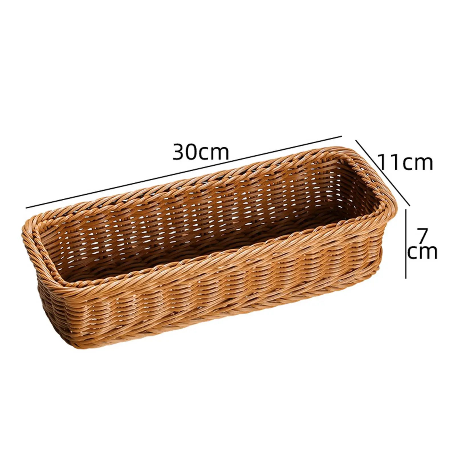 Woven Cutlery Basket Imitation Rattan Tableware Tray Tabletop Food Vegetables