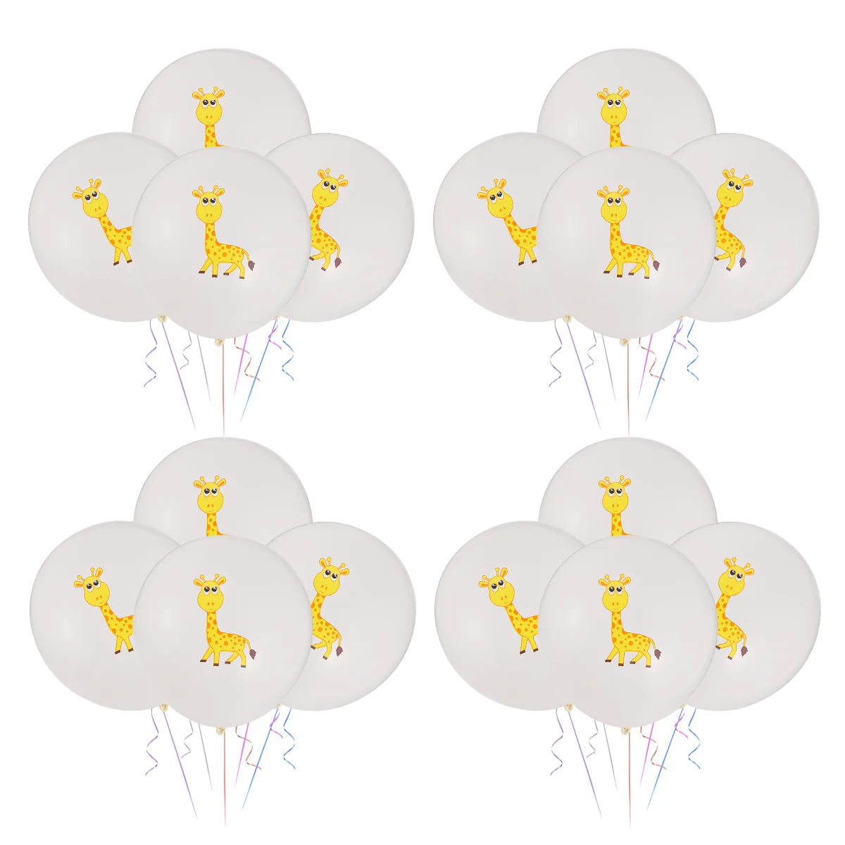 

20Pcs Giraffe Balloons Jungle Animal Thick Latex Natural Safe Party Decoration Balloon Set Forest Balloons Birthday