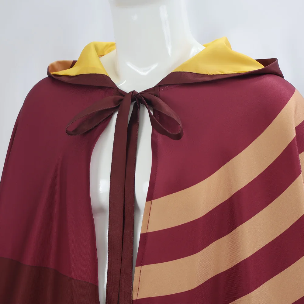 2026 New Potter Gryffindor Quidditch 7 Cape Cosplay Costume Red Hooded Cloak for Men Women Halloween Carnival Party Dress Up view 5