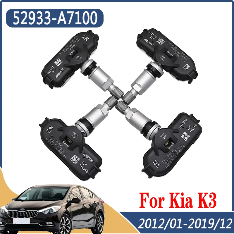 

52933-A7100 For 2012-2019 Kia K3 TPMS 433MHZ Tire Pressure Monitor System Sensor 4PCS 52933A7100