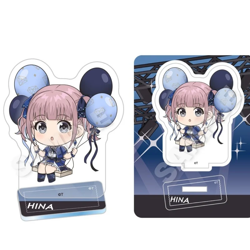10cm Anime GIRLS BAND CRY Q Version Acrylic Figure Stand Model Plate Keychain KAWARAGI MOMOKA Rupa Study FACTORY STORE 9PCS