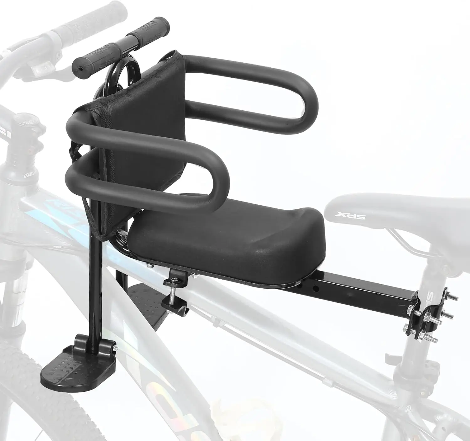 

Детское велосипедное сиденье с передним креплением и педалями, съемное сиденье на руль для малышей 2–5 лет, совместимое со всеми MTB для взрослых