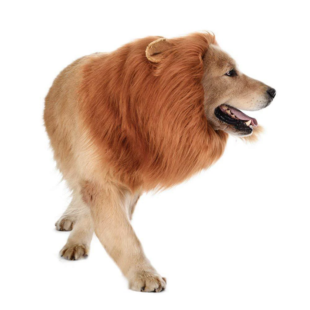 

Funny Lion-Shape Manes For Dog Use Easy Dressing Up Pet Clothes For Medium Large Dog