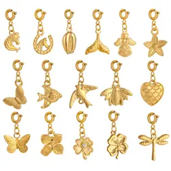 1Pcs Butterfly/Horse/Angel/Fish Tail Charms 18K PVD Plated Stainless Steel Animal Pendants diy Necklace/Earrings Jewelry Making
