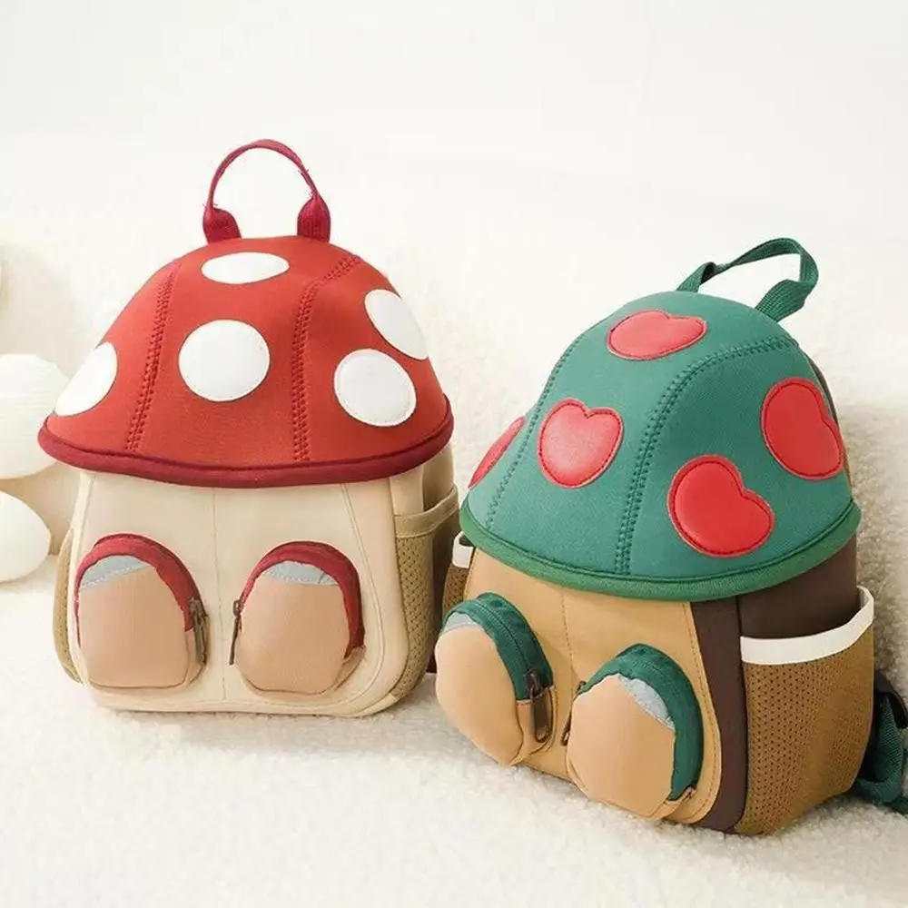 Cute Cartoon Mushroom Backpack, Kindergarten School Bags para crianças, Apple Pumpkin Design, Baby Schoolbag, 1 a 3 anos de idade