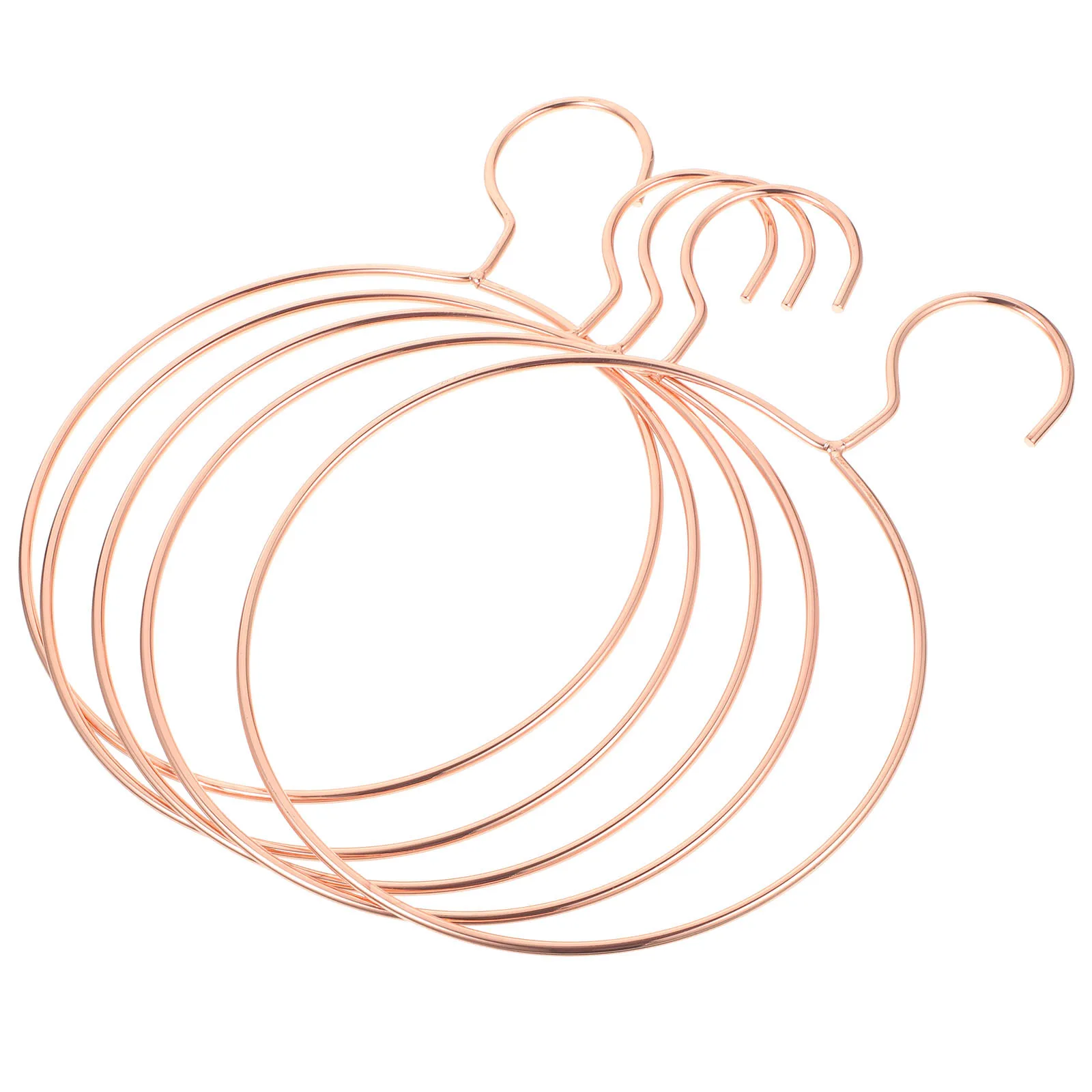 

5Pcs Round Metal Hangers Ecofriendly No Burrs Stylish Creative Design Suitable for Homes Laundries Clothing Shops