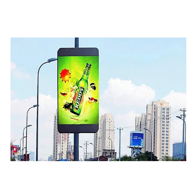 P5 smart lamps post streetlight pole led digital outdoor advertising signage display