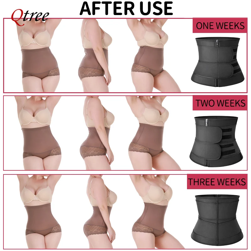 Qtree Vita Trainer Plus Size per le donne Cintura sportiva Corsetto Dimagrante Pancia Shaper del corpo Cintura trimmer per il sudore Più sottile