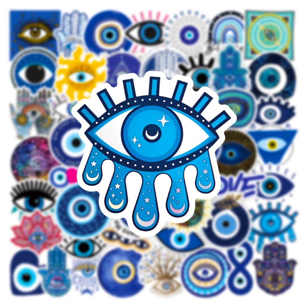 10/30/50 Stück Cartoon Türkisches Böses Auge Aufkleber Coole Graffiti-Sticker Dekoration Skateboard Handy Notizbuch Wasserdichte Aufkleber-Set