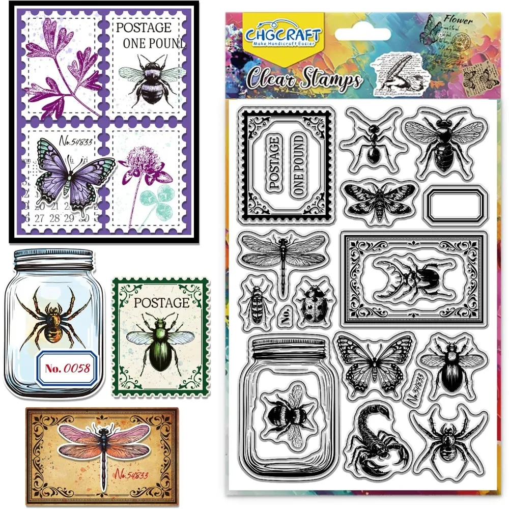 1PC Insekten Stempel Klare Stempel Klare Stempel Transparente Handwerk Stempel für DIY Scrapbooking Fotoalbum