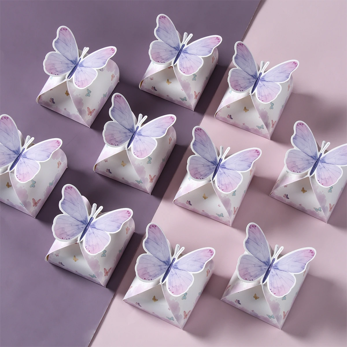 Purple Butterfly Candy Gift Box Happy Birthday Party Decor Kids Girl Butterfly Wedding Birthday Party Supplies Baby Shower Decor