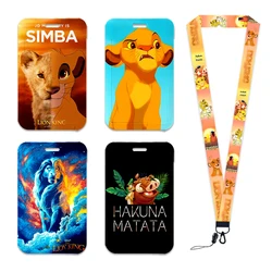 Cordón de la cadena de llaves del Rey León, portatarjetas de identificación, tarjeta de crédito, cubierta de pase Simba, portatarjetas de Metro personalizado