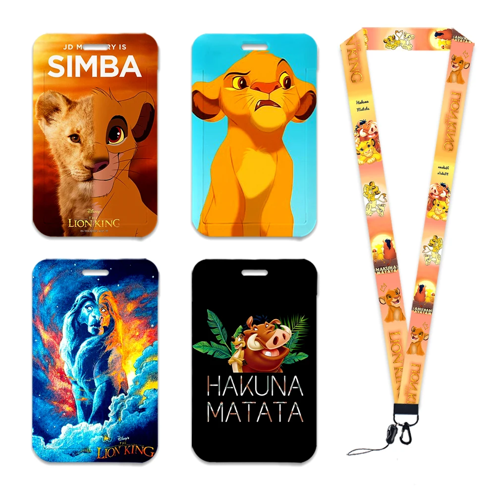 Lanyard The Lion King Keys Chain ID Credit Card Holder Cover Pass Simba Personalized Metro Card Holder Charm Badge Holder