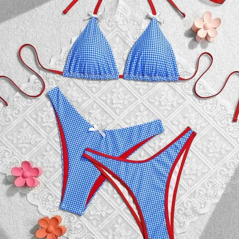 Bikinis sexis de verano 2025, traje de baño para mujer, traje de baño femenino para nadar, trajes de baño, conjunto de Bikini brasileño, ropa de playa, bañista de piscina