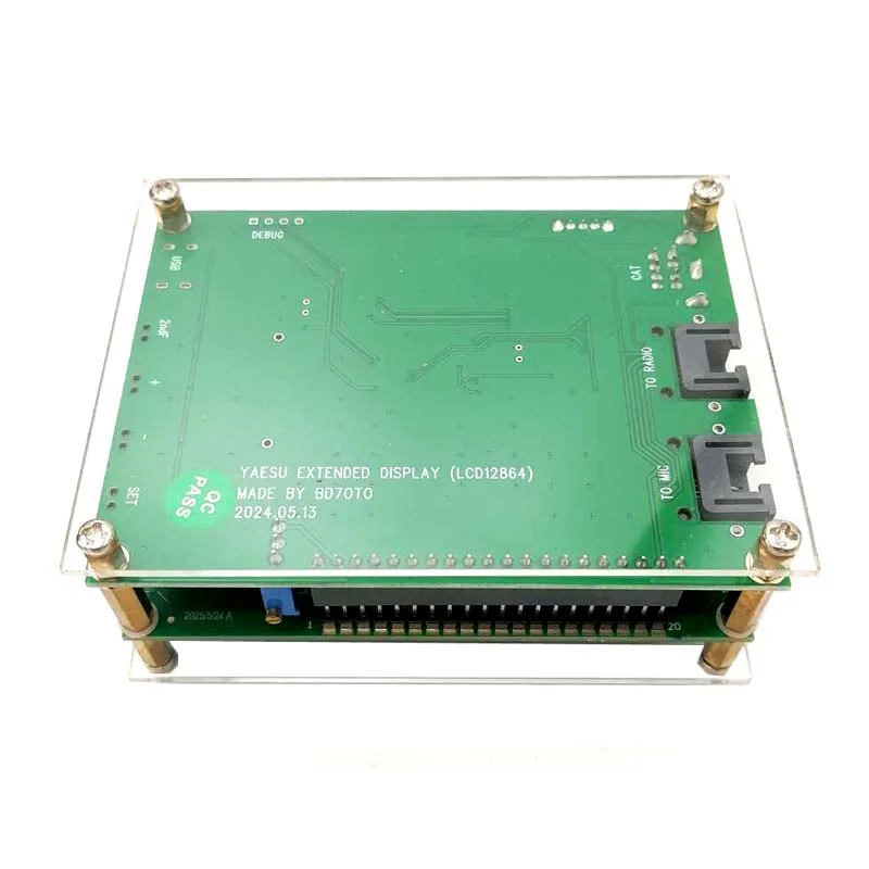 Tela externa de gato YAOGREENHAM com caixa de acrílico e cabo, LCD 12864, YAESU FT-817 FT-818 FT-857 FT-897 818ND 857D