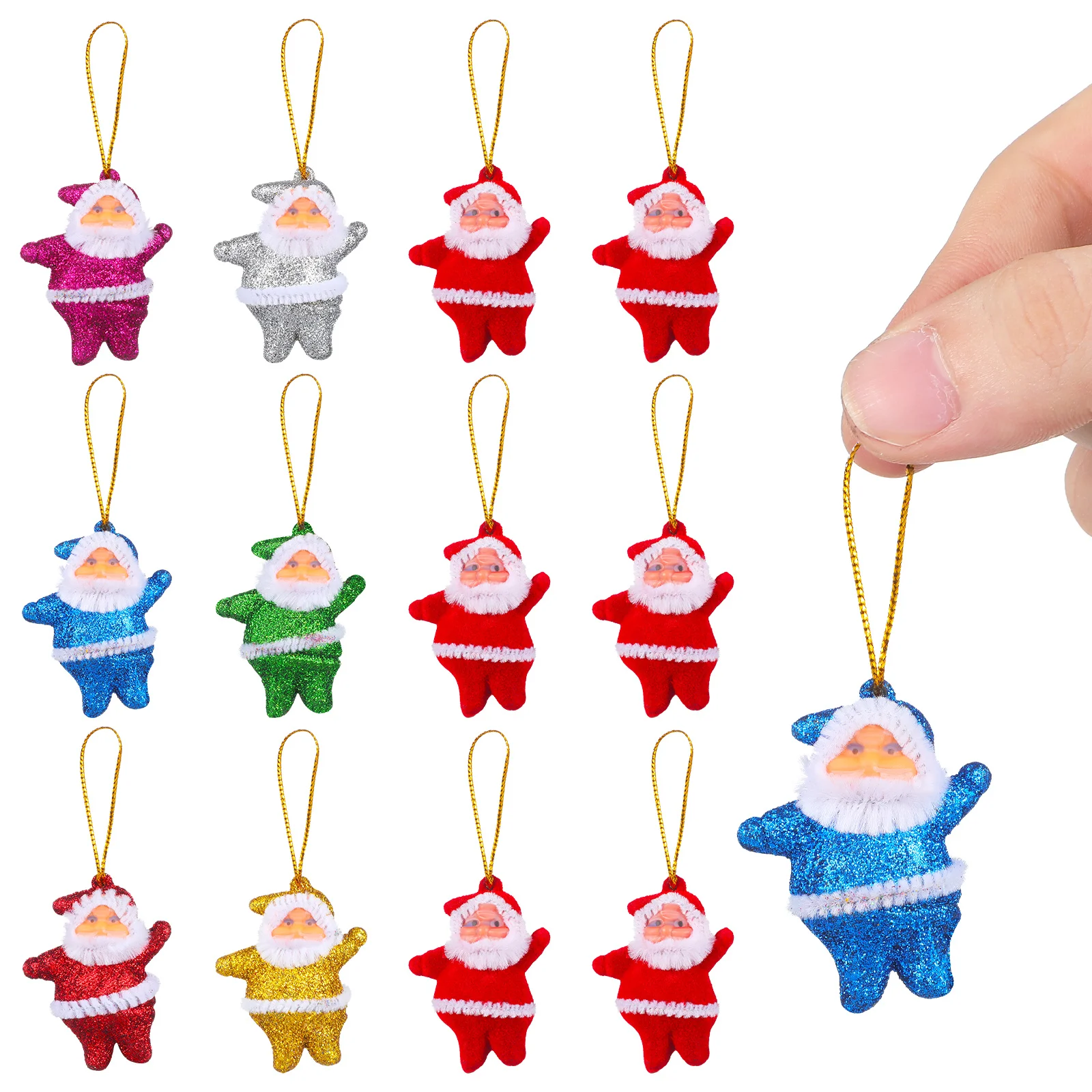 

24Pcs Christmas Hanging Decor Santa Pendants Festive Ornaments for Home Party Garden Porch Xmas Adornment Santa Pendant
