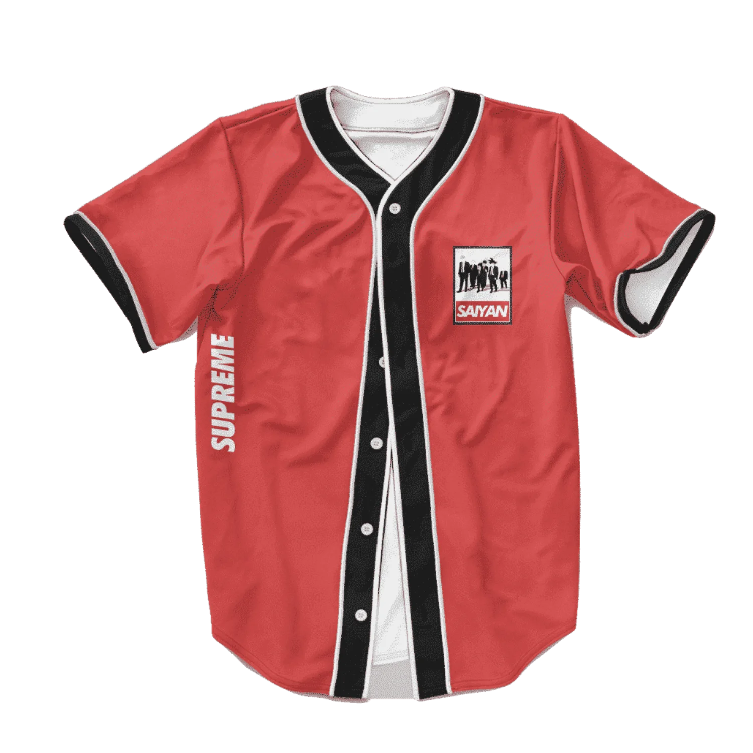 Supreme Brand Streetwear - Koszulka baseballowa Dragon Ball Saiyan Group